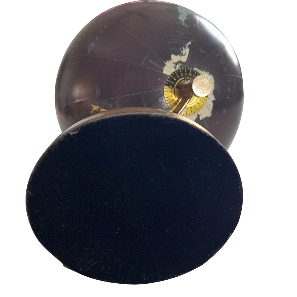 Desktop World Globe 11.5in Black Gold Brass Base Office Decor Educational